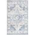 thumbnail image 2 of SAFAVIEH Arizona Asa Medallion Polyester Machine Washable Area Rug, Light Blue/Ivory, 6' x 9', 2 of 13