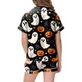 thumbnail image 4 of NIEWTR Kids 2 Piece Outfits Girls Cute Halloween Pajamas Button Down Short Sleeve Shirt Shorts Pjs Cute Everyday Sleepwear, 4 of 5