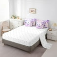 thumbnail image 4 of Purple Butterfly Bedding Comforter Sets 7pcs Chic Animals Bed in a Bag, Pink Blue Floral Full Bedding Sets Botanical Leaves Comforter Set, Watercolor Flower Bedding Sets & Collections, 4 of 6