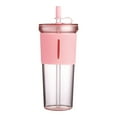 thumbnail image 2 of 700ML Acrylic Travel Tumbler With Lid And Straw Insulated Double Wall Plastic Reusable Cups Clear/, 2 of 5