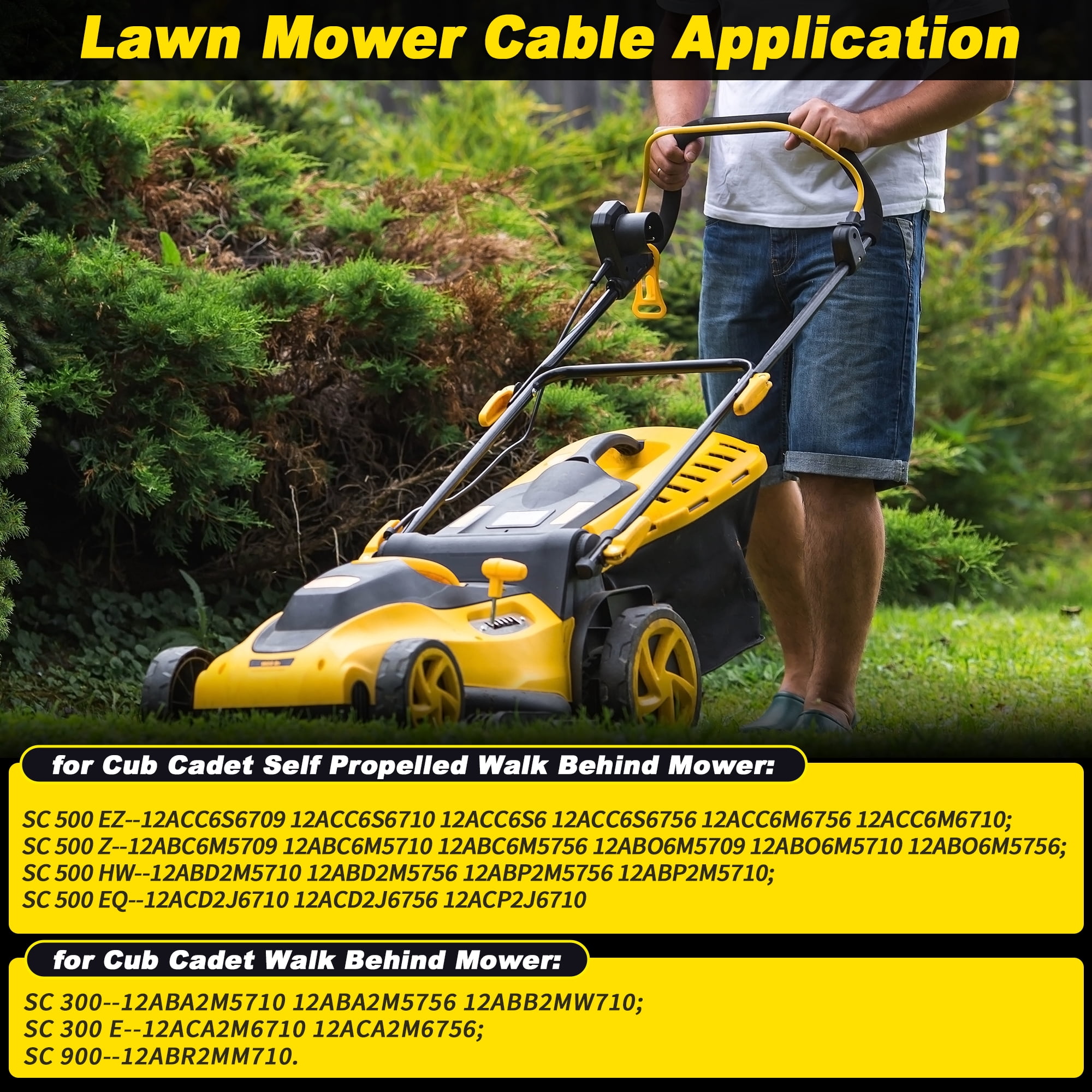 Unique Bargains Throttle Control Cable for Cub Cadet Push Mower Models