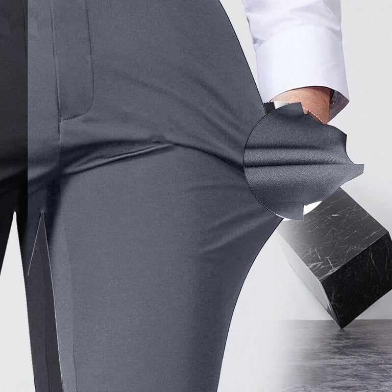 JUUYY Mens Dress Pants Classic Business Casual Trousers Comfortable Stretch  Flat Front Regular Fit Office Professional Suit Pants Dark Gray 34 -  Walmart.com