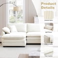 thumbnail image 6 of BUIORD 115" Modular Sectional Sofa, Oversize Corduroy U-Shaped Sofa and Couch with Reversible Ottoman, 5-Seat Deep Seat Sectional Sofa for Living Room, Beige, 6 of 8