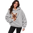 thumbnail image 2 of Cat Hoodie Pet Pouch Hoodie Sweatshirt with Pouch for Dog Fleece Kangaroo Pocket Dog Carrier Sweatshirts, 2 of 5