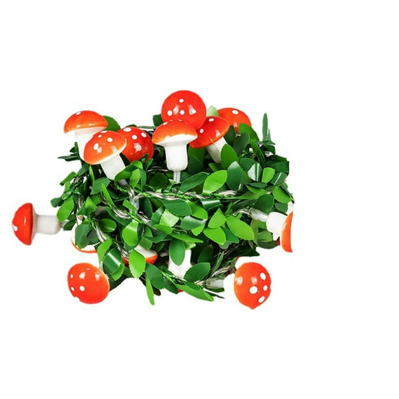 Pisexur Spring Decor Easter Decorations, Easter Mushrooms Green Leaves Cane Lights Led Warm Light Strings, Battery Powered Easter Decorative Light Strings Easter Basket Stuffers for Kids