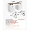 thumbnail image 3 of VEVOR Executive Desk, Farmhouse Office Table with Charging Station, Heavy Duty Particle Board Executive Table with Storage Drawers, 200 LBS Load Capacity, Easy Assembly, for Work Study Writing, 3 of 9