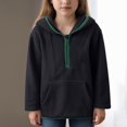 thumbnail image 2 of Sopiago Toddler Girls Sweatshirt Fleece Quarter Zip Pullover Sweatshirts Fall Clothes for Teen Girls Grey,4-5 Years, 2 of 4