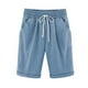 thumbnail image 1 of Regalos para Navidad Bidobibo - Bermudas largas de algodón para mujer con bolsillos, para entrenamiento deportivo, para caminar, hasta la rodilla, para verano, 1 of 4