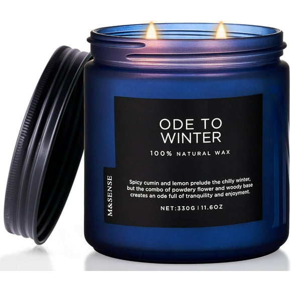 shiyou-Lavender & Sandalwood Scented Candle, 11.6oz Natural Soy Wax Non Toxic Candle, Up to 70 Hours Burn Time Candles Fall Scents, 2 Cotton Wick Winter Candle, Jar Candle Home Scented Gift
