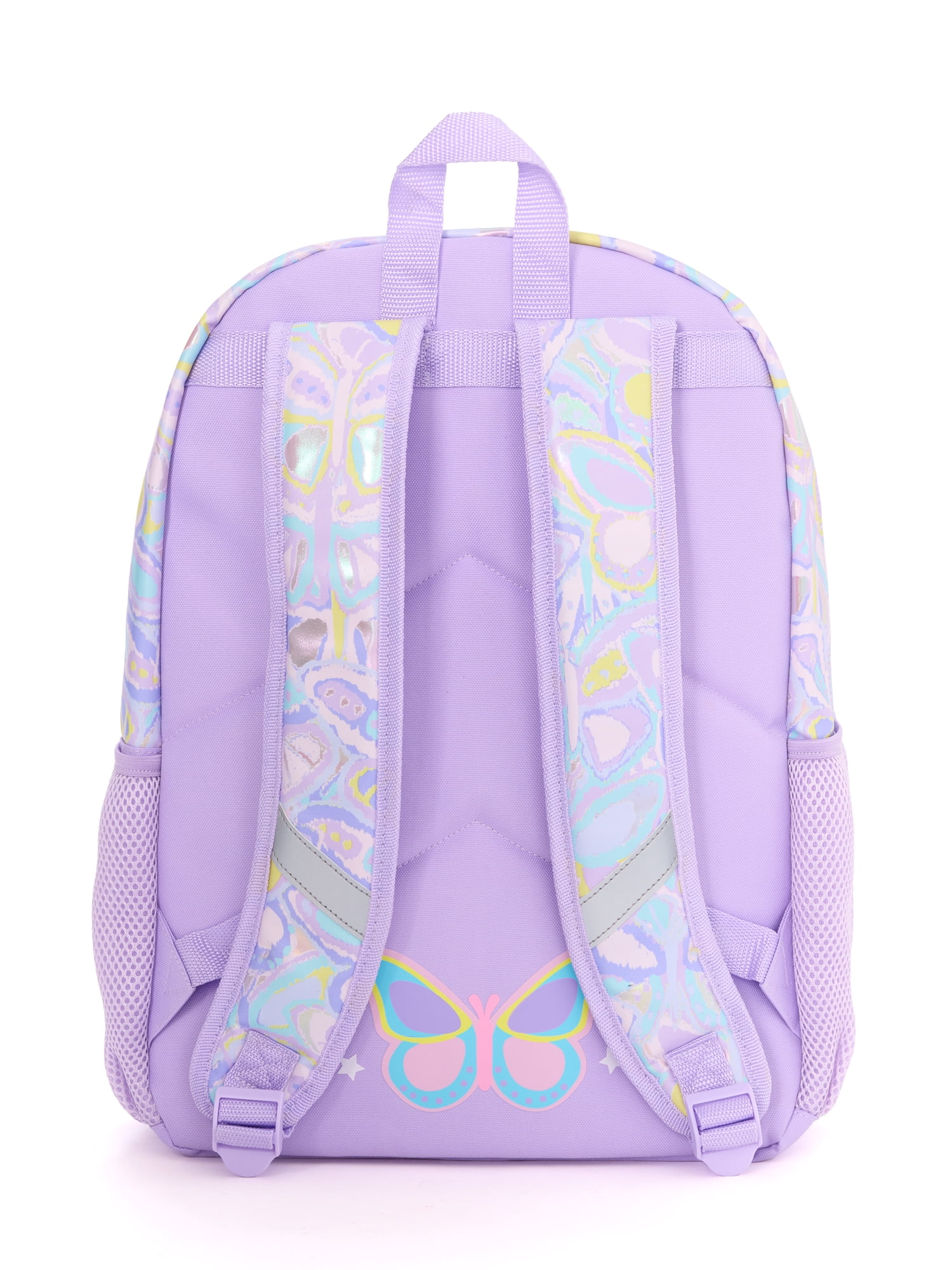 17" Girls' Butterfly Backpack with Stationary Set, Purple