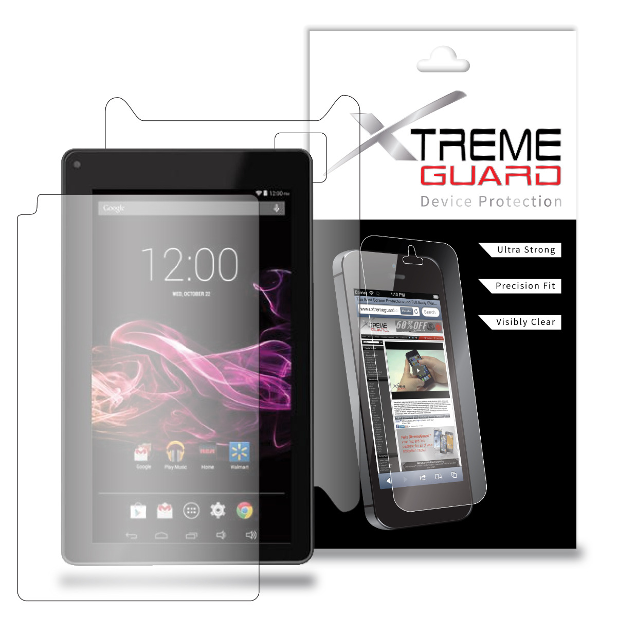 XtremeGuard Full Body Screen Protector for RCA Voyager 7" 16GB Tablet