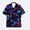 A-Blue387, variant on Wxolcjlv Neon Mushroom Allover Print Button Down Shirt for Men Turn Down Collar Short Sleeve Psychedelic Beach Blouse