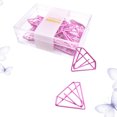 thumbnail image 4 of SHISUYAN 15Pcs Delicate Diamond Shape Paper Clips Creative File Clamps Office Stationery School Supplies Pink, 4 of 8