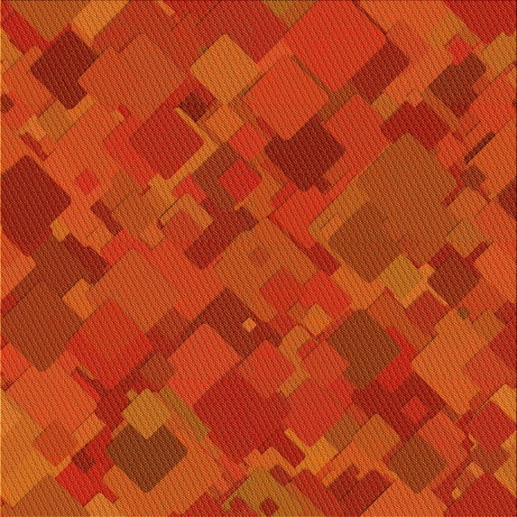 Ahgly Company Machine Washable Indoor Square Transitional Orange Red Orange Area Rugs, 4' Square