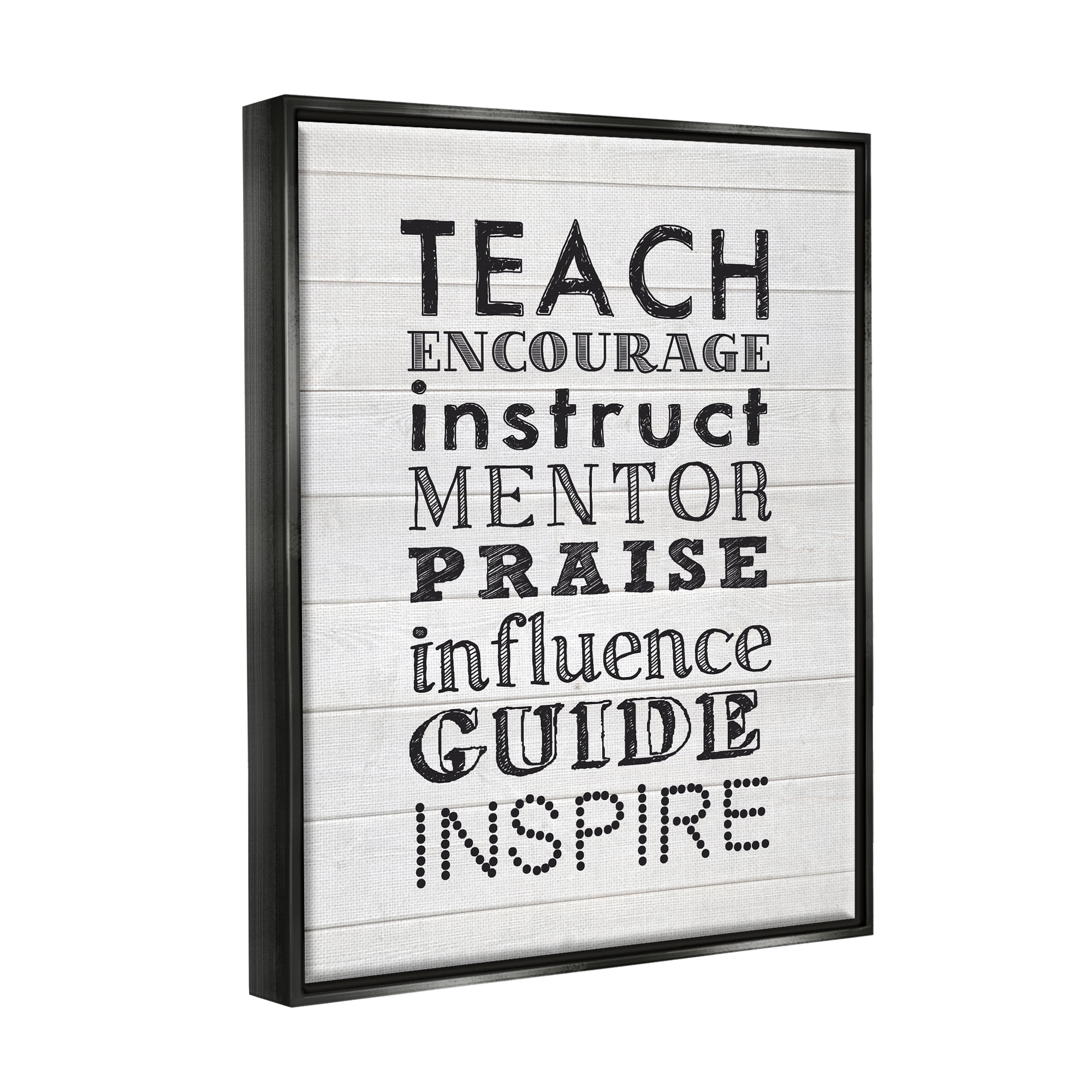 Stupell Inspirational Teacher Classroom List Inspirational Painting Black Floater Framed Art Print Wall Art