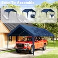 thumbnail image 6 of Kimunuk Canopy Replacement Cover, 12' x 20' Outdoor Portable Carport Replacement Canopy with Ball Bungees for Car Garage Shelter Tent Party Tent, Blue ,Frame is Not Included, 6 of 6