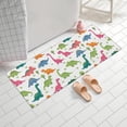 thumbnail image 2 of White Cartoon Dinosaurs Trees Pattern Bathroom Rugs Mat,Non Slip Microfiber Bathroom Rug,Rubber Backing,Soft Bathroom Mats for Bathroom Floor,Tub and Shower,60x24in(150x60cm), 2 of 5