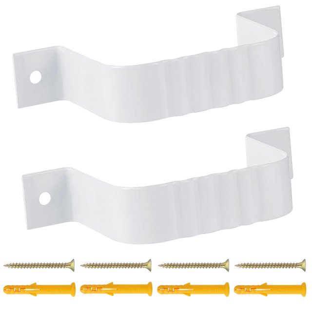 Correas para bajante de canalones - 2x3 blancas (paquete de 2) con soportes