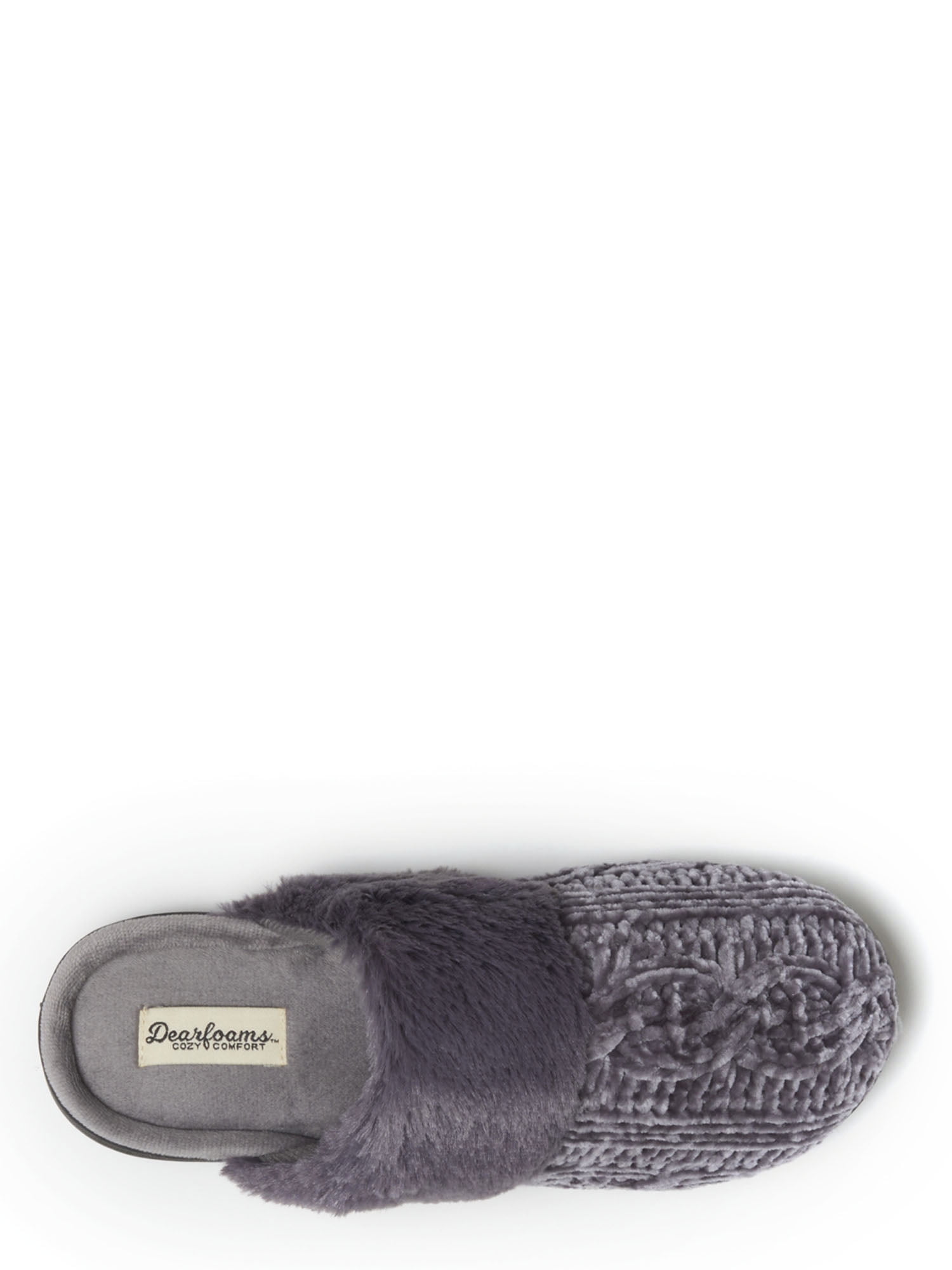 Dearfoams Cozy Comfort Women's Cable Knit Chenille Scuff Slippers