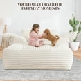 thumbnail image 5 of Reliancer 67.7" Oversized Chaise Lounge Chair Indoor, Faux Fur Upholstered Boneless Sofa Bed, Deep Seat Sleeper Couch Reading Chairs with Armrest, Cloud Sofas Couches for Living Room, Beige, 5 of 9