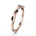 thumbnail image 2 of 0.16ct 3x1.5mm marquise cut Black Diamond Moissanite 10K rose gold wedding band, 2 of 4