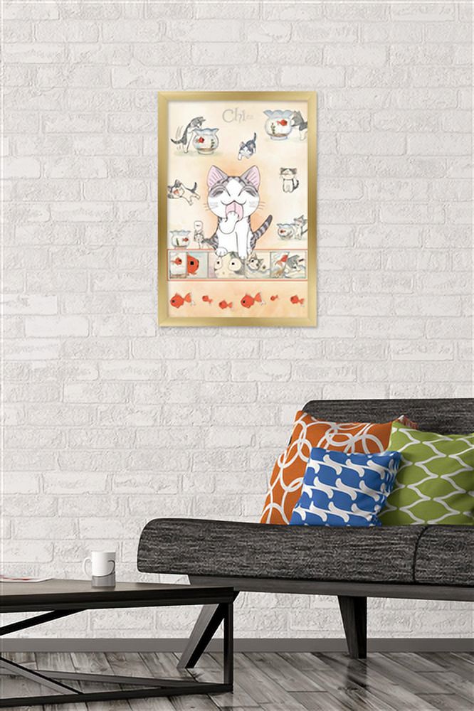 Chi Cat Wall Poster, 14.725" x 22.375", Framed