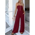 thumbnail image 5 of PRETTYGARDEN Jumpsuits for Women Dressy Summer Sleeveless Travel One Piece Outfits Spring Casual Wide Leg Pants Rompers, 5 of 7