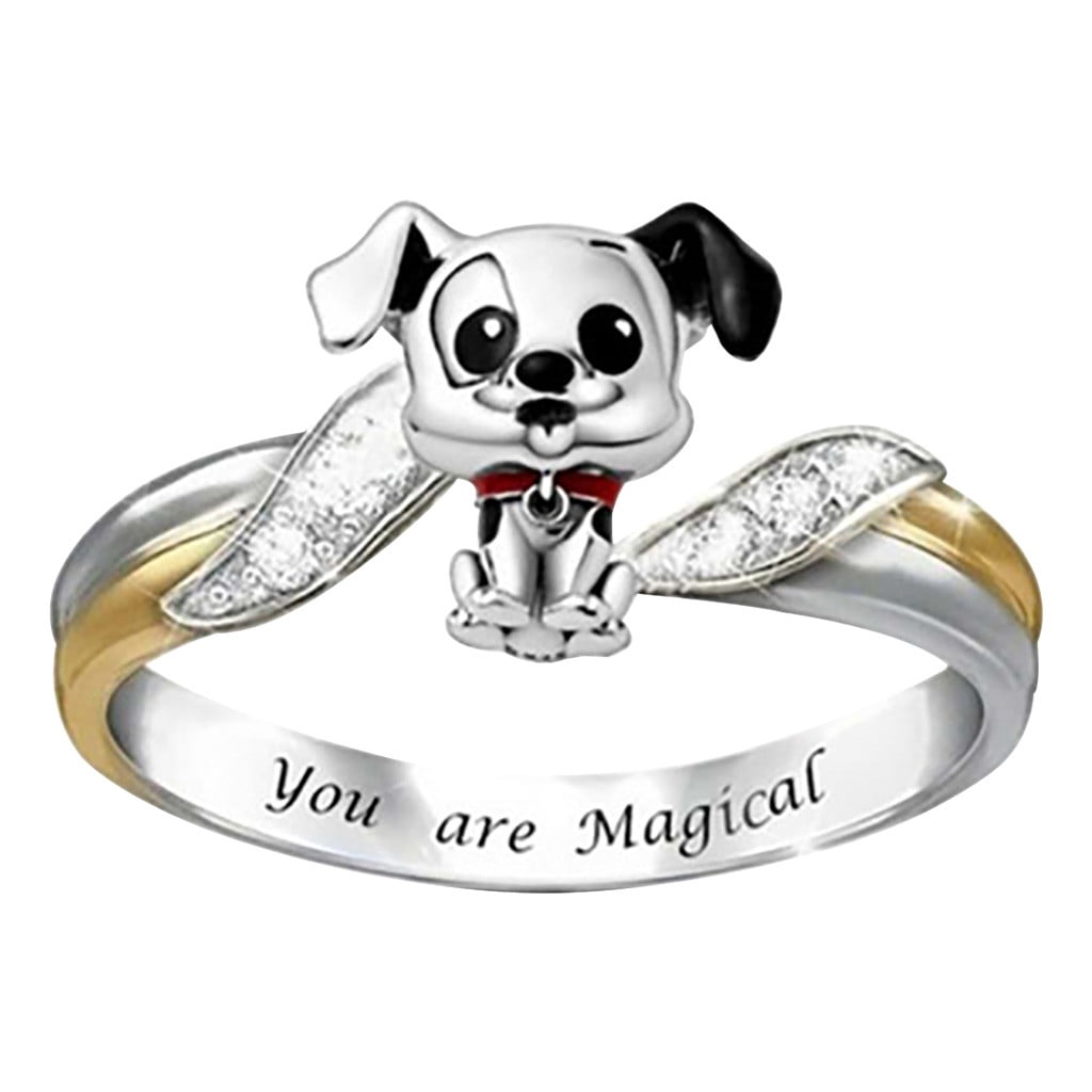 Vooravond Virus scherm Fashion Dog Ring Animal Women Wedding Engagement Party Jewelry Size 5-11 -  Walmart.com