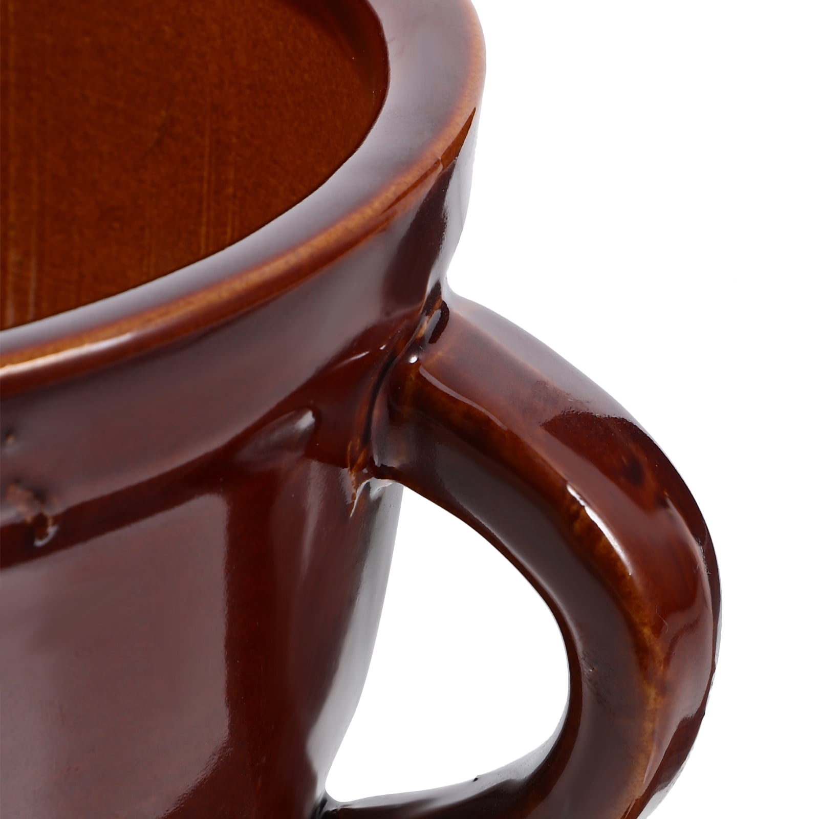 FRCOLOR  Mashed Garlic Bowl Formula Mixer Handles Butter Churner Brown