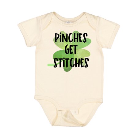 

Inktastic St. Patrick s Day Pinches Get Stitches Shamrocks Gift Baby Boy or Baby Girl Bodysuit