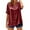 Wine, variant on Short Sleeve Blouses for Women Summer Plus Size V-Neck Button-up Solid Color Casual Loose Leisure Outdoor Womens Satin T-Shirts
