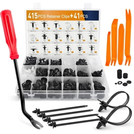 

GOOACC 415 Pcs Car Retainer Clips Fastener Remover 18 Most Popular Sizes Auto Push Pin Rivets Set Door Trim Panel Clips for GM Ford Toyota Honda Chrysler