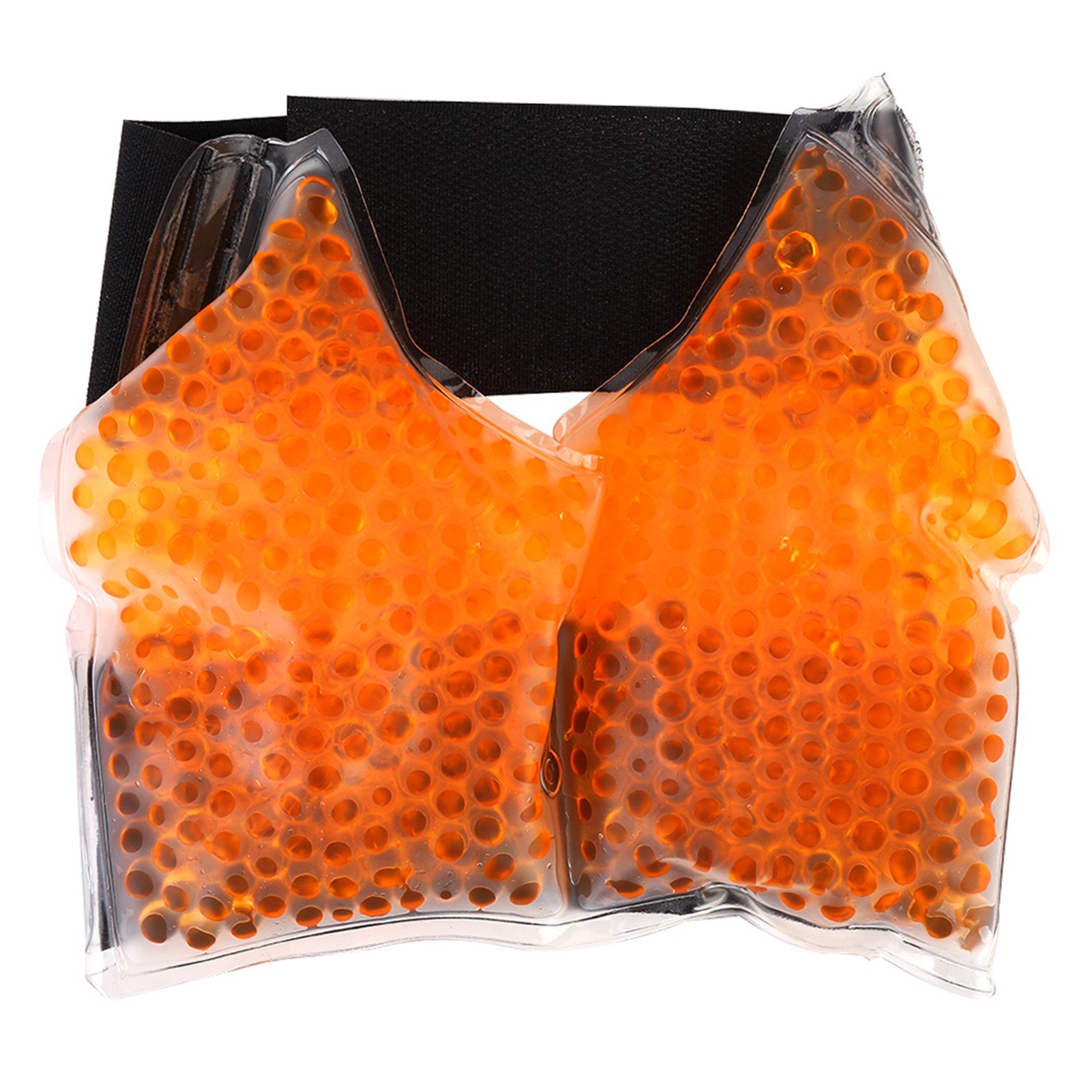 Suodoka Soft PVC Gel Ankle Wrap Hot Cold Therapy Ice Pack for Muscle Pain Relief & Sports Injury Recovery, Orange (8.3 in / 21.1 cm)