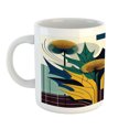 thumbnail image 2 of Ambesonne Floral Eucalyptus Ceramic Coffee Mug, Abstract Thistles, 11 oz, Teal Mustard Blue, 2 of 4