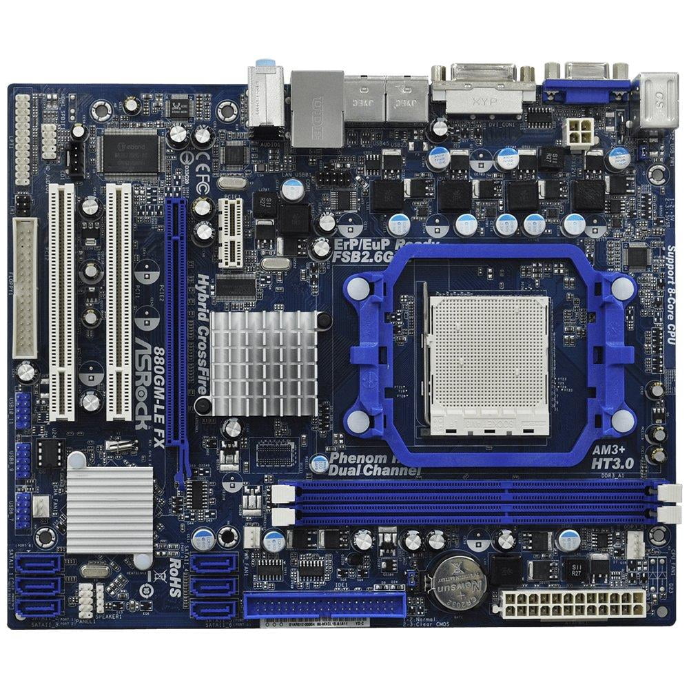 Placa base ASROCK 880GM-LE FX Socket AM3+/AM3 DDR3 Micro ATX | Walmart ...