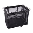 thumbnail image 1 of Cesta de picnic, bolsa de compras, cesta de malla reutilizable negra de gran ventilación, plegable para acampar al libre, playa, lavandería,, 1 of 8