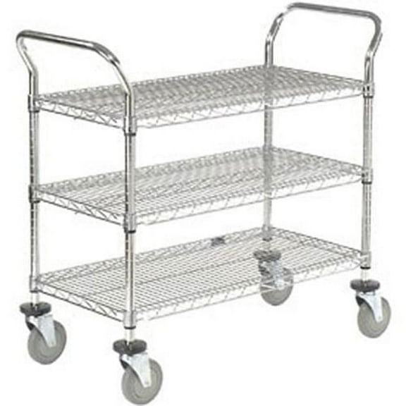 Global Industrial 188724 Nexel Wire Utility Cart - 3 Shelves, 36 x 18 in. - 800 lbs