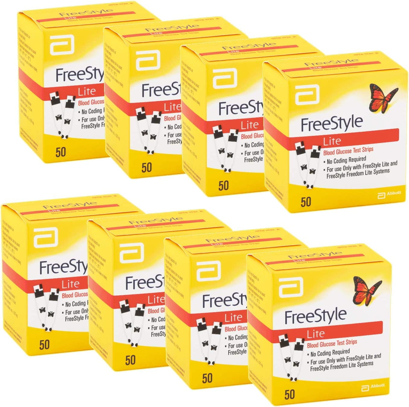 FreeStyle Lite Blood Glucose Test Strips - 50 ct, Pack of 8