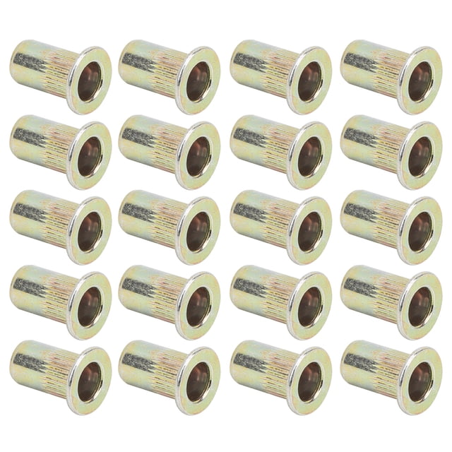 Écrou de Rivet, 100Pcs M3-M6 Emballés Tête Plate en Zinc et Écrous à Rivet Verticaux Accessoires de Quincaillerie, Écrous à Rivet