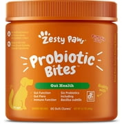 Zesty Paws Probiotic Bites Gut Health Soft Chews for Dogs Pumpkin - 90 Soft Pack of 3