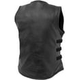 thumbnail image 2 of First Mfg Co - Katana - Women's Motorcycle Biker Riding Black Leather Vest - Medium, 2 of 5