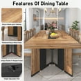thumbnail image 3 of 95 inch Large Rectangular Dining Table for 10-12 People, Dining Table with Marble-Color Wood Waterproof Tabletop and Adjustable Leg, 7.9ft Luxurious Family Dinner Table for Office Kitchen Living Room, 3 of 8