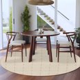 thumbnail image 3 of Beige Brown Gingham Round Area Rug 6 FT,Non Slip Bedroom Area Rug,Modern Minimalist Geometric Plaid Washable Soft Circular Carpet Non-Shedding Floor Mat for Kitchen Dining Room Home Office Kids Room, 3 of 6