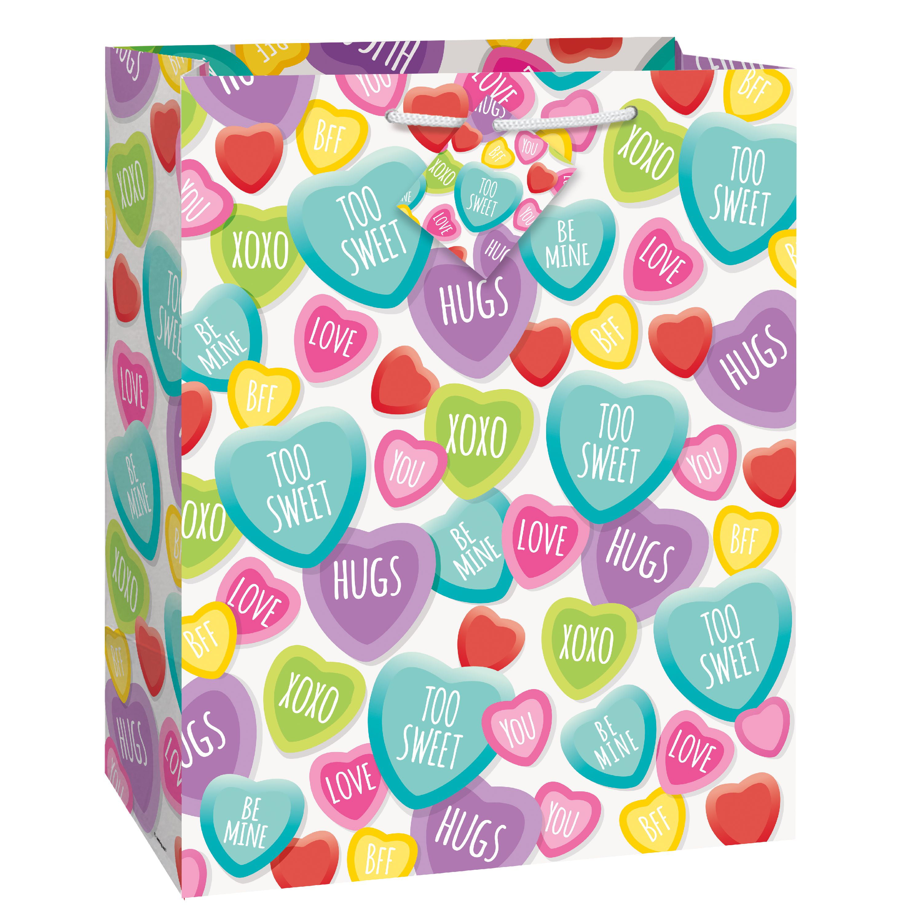 Unique Industries Assorted Colors Heart Valentine's Day Gift Bags