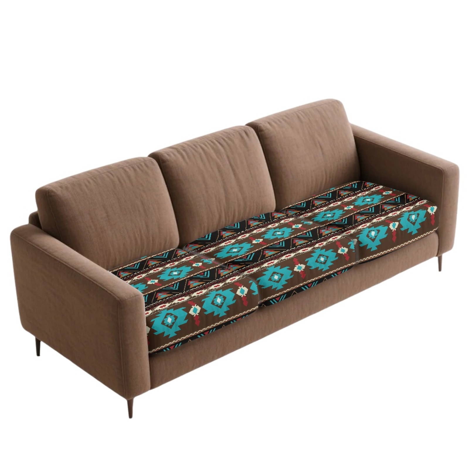 Xoenoiee Aztec American Tribal Print 3 Piece Couch Cushion Slipcovers Individual Stretch Reversible Cushion Protector Slipcovers Sofa Cushion Protector Covers