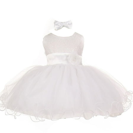 Shanil Inc. - Baby Girls White Sequin Tulle Ballerina Flower Girl ...