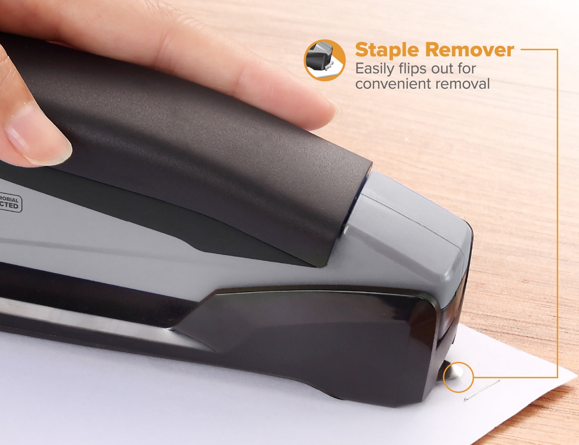 Bostitch Office Eco-Friendly Stapler, Compact 3-in-1 Desktop Stapler, Reduced Effort, Jam-Free, 20 Sheet Capacity, Black