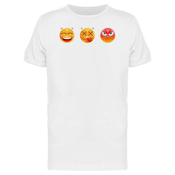 Angry Dead Happy Emoticons T-Shirt Men -Image by Shutterstock, Male Large