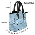 thumbnail image 3 of Kowoue Bluey Pattern Leather Rivet Shoulder Bag Rivet Studded Detail Hobo Handle Handbag Twist Lock Flap Shoulder Bag, 3 of 6