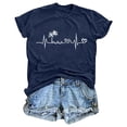 thumbnail image 6 of Icvfdpl Women'S Tropical Coconut Tree Graphic T Shirt Casual Round Neck Heart Shaped Beach Holiday Print Tee Trendy Female Outwear, 6 of 7